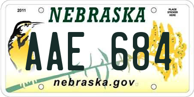 NE license plate AAE684