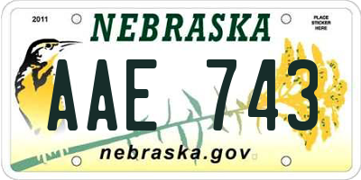 NE license plate AAE743