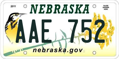NE license plate AAE752