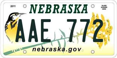 NE license plate AAE772