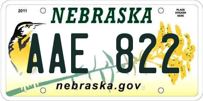 NE license plate AAE822