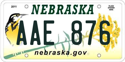 NE license plate AAE876