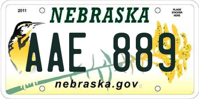 NE license plate AAE889