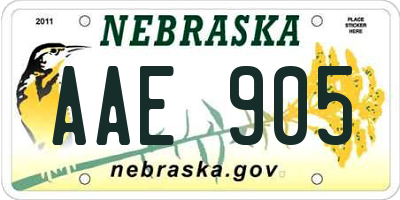 NE license plate AAE905