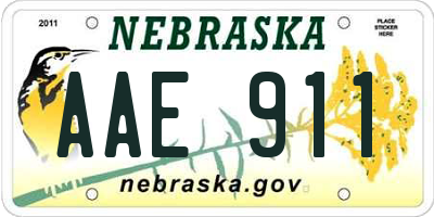 NE license plate AAE911