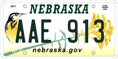 NE license plate AAE913