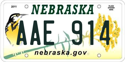 NE license plate AAE914