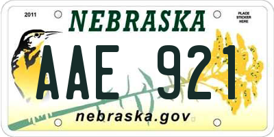 NE license plate AAE921