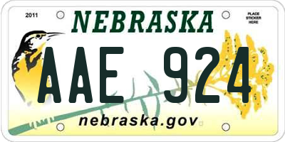 NE license plate AAE924