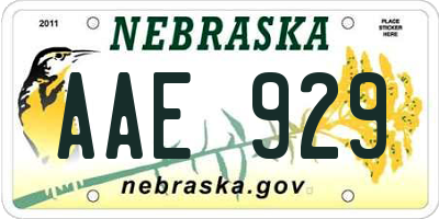 NE license plate AAE929