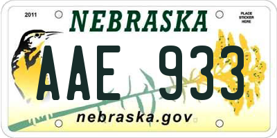 NE license plate AAE933