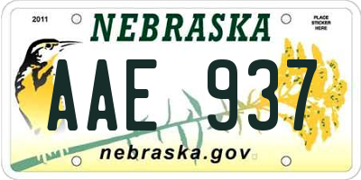 NE license plate AAE937