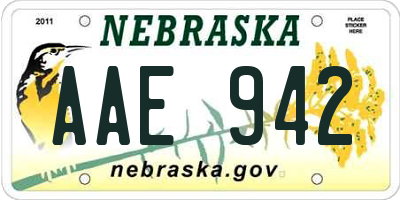 NE license plate AAE942