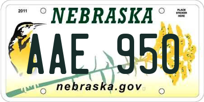 NE license plate AAE950