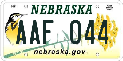 NE license plate AAF044