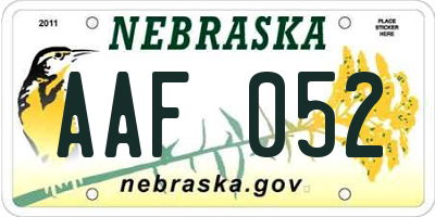 NE license plate AAF052