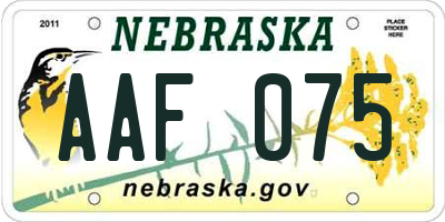 NE license plate AAF075