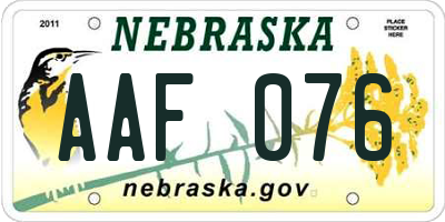 NE license plate AAF076