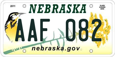 NE license plate AAF082