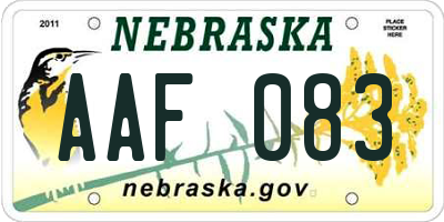 NE license plate AAF083