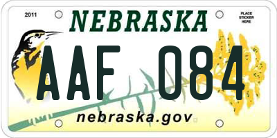 NE license plate AAF084