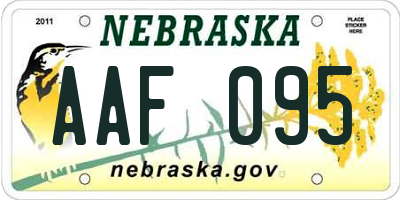 NE license plate AAF095