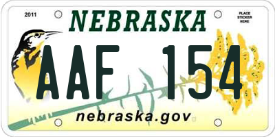 NE license plate AAF154