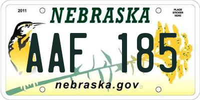 NE license plate AAF185