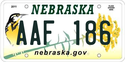 NE license plate AAF186