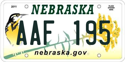 NE license plate AAF195