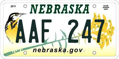 NE license plate AAF247