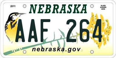 NE license plate AAF264