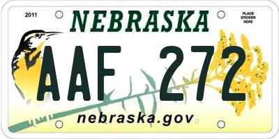 NE license plate AAF272