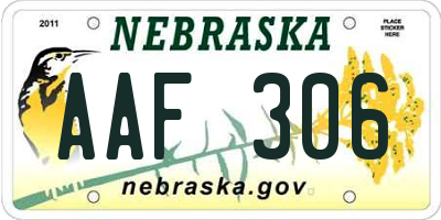 NE license plate AAF306