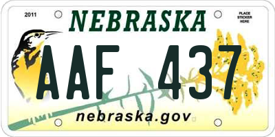 NE license plate AAF437