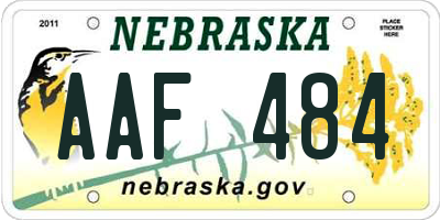 NE license plate AAF484