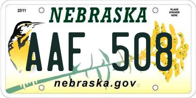 NE license plate AAF508