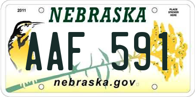 NE license plate AAF591