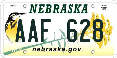 NE license plate AAF628