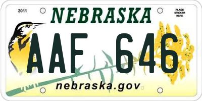 NE license plate AAF646