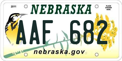 NE license plate AAF682