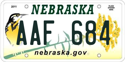 NE license plate AAF684