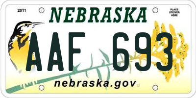 NE license plate AAF693