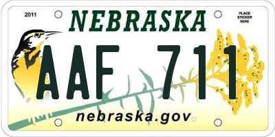 NE license plate AAF711