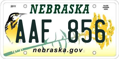 NE license plate AAF856