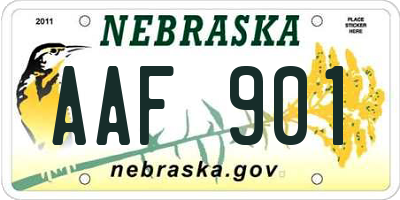 NE license plate AAF901