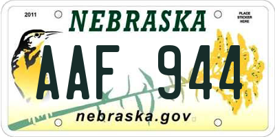 NE license plate AAF944