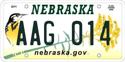 NE license plate AAG014