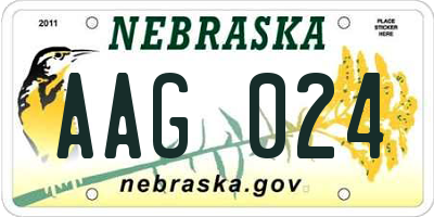 NE license plate AAG024