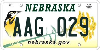 NE license plate AAG029